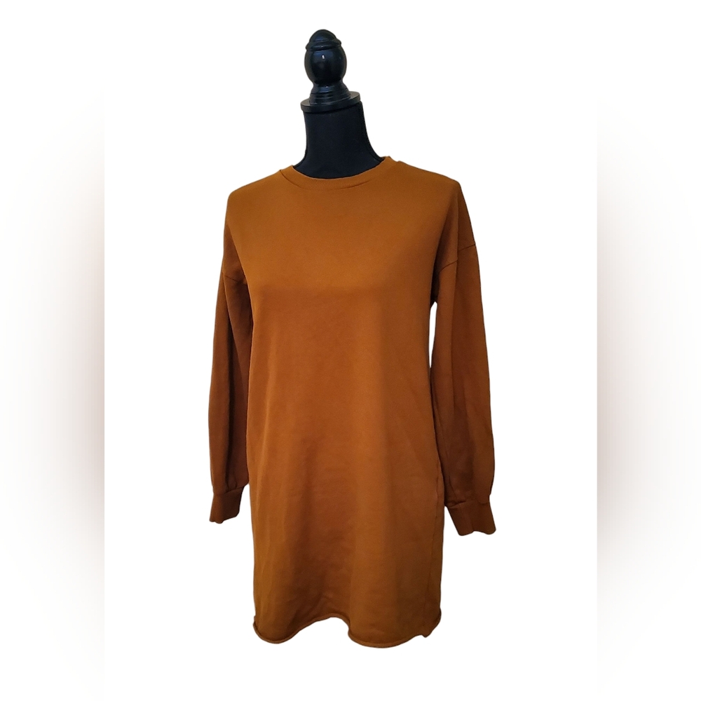 Forever 21 Pumpkin Orange Size S Tunic Mini Dress Fall Fashion Casual Cute